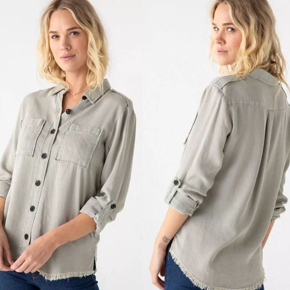Thread And Supply Women's Long Sleeve Button Up Soft Shirt, Size Small - Picture 2 of 6